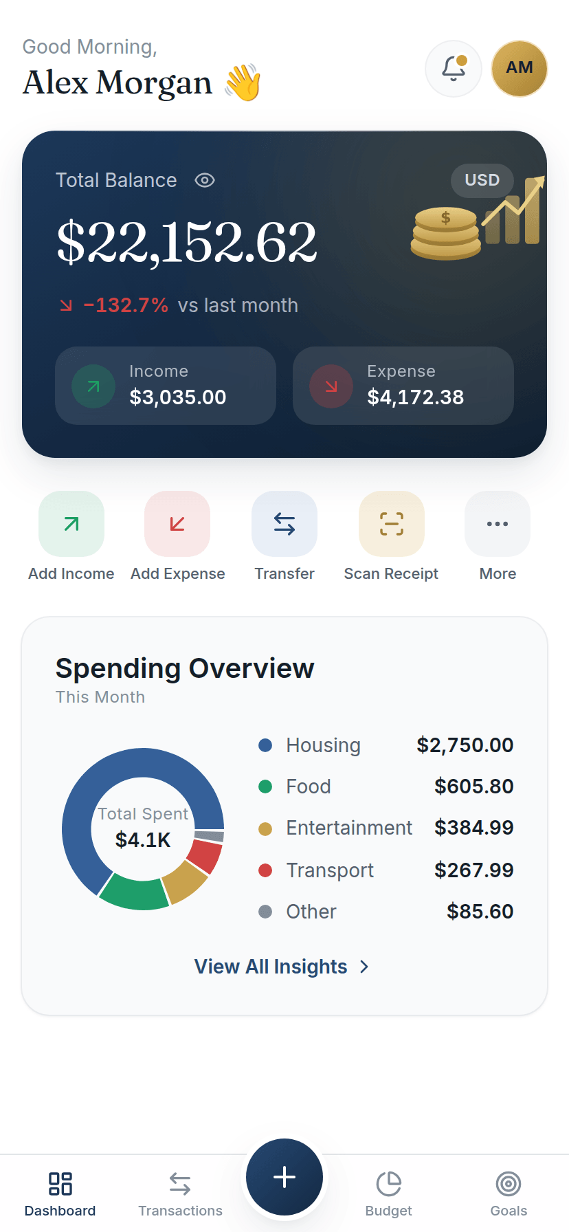 LumynFi Dashboard on mobile